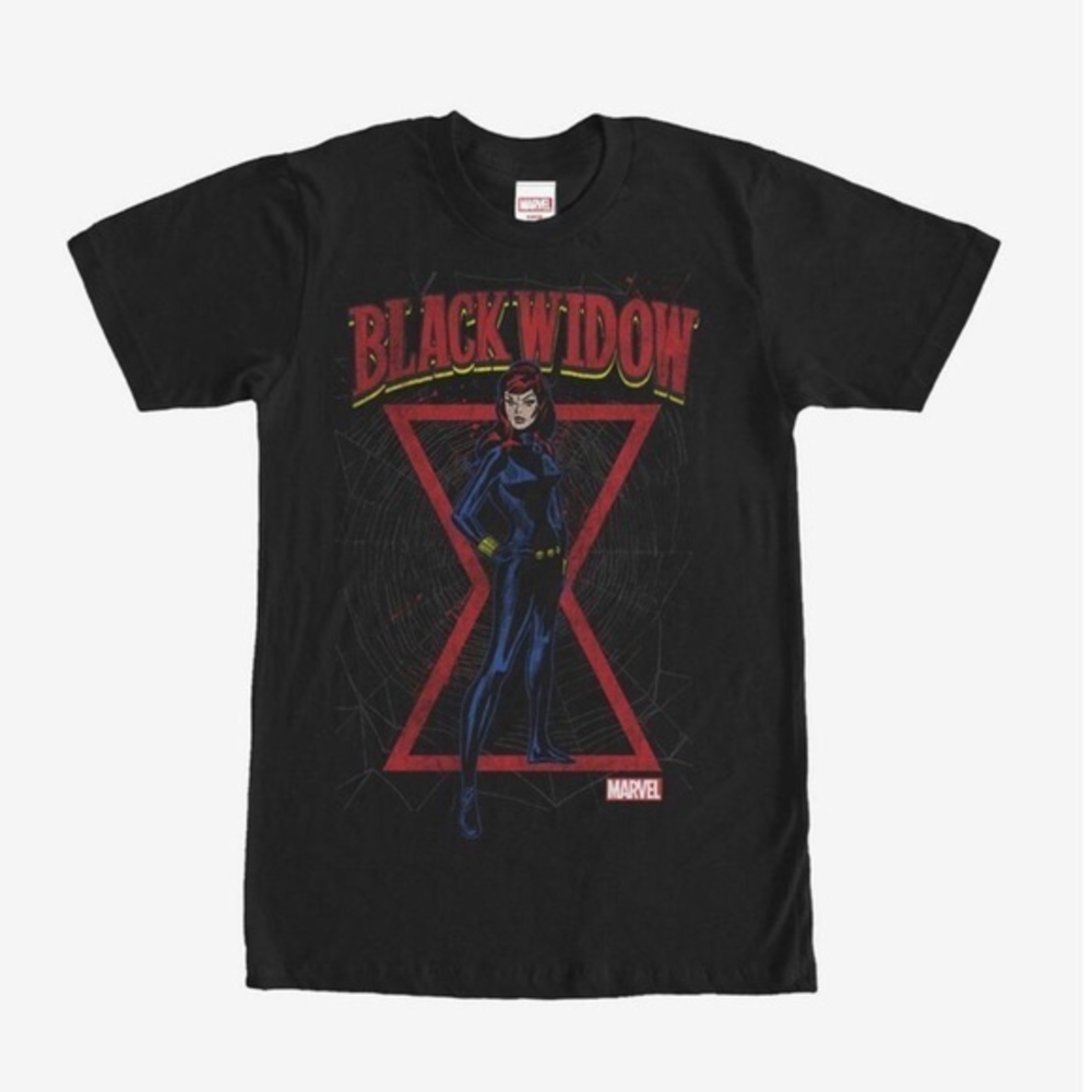 Marvel Black Widow Red Hourglass‎ T-Shirt Size S